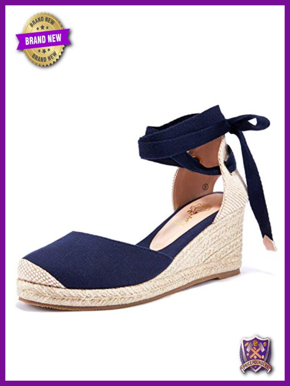 Women's Lace Up Closed Toe Espadrille Wedge Sandals